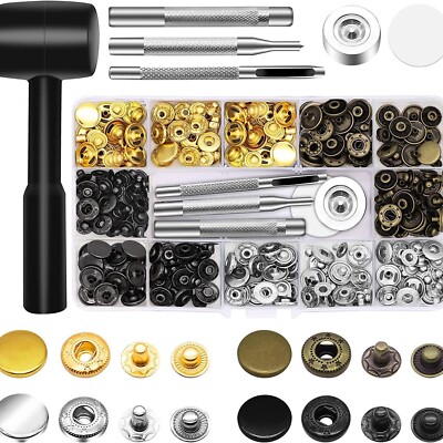 90 SET Kupfer Druckknopf Set mit Druckknopfzange Ø 15mm DIY Nähbedarf