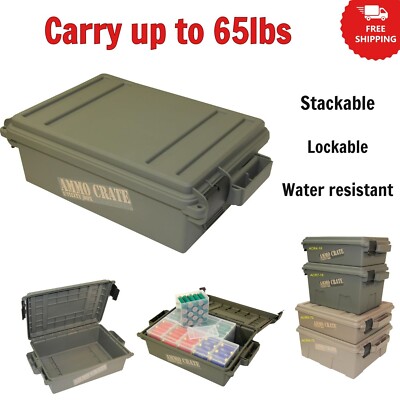 MTM ACR4-18 Ammo Crate Utility Box-Stackable Design, Double Padlock For Security