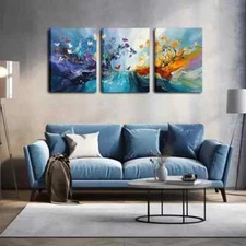 3pcs Magical Abstract Tree Wall Art Canvas Framed 50x70cm