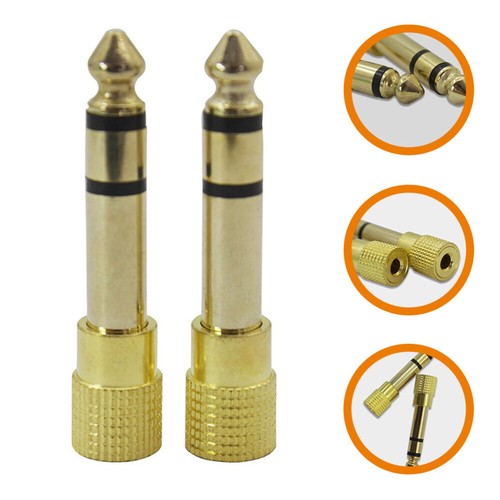 2 Pairs Audio Cable Adapter Studio Headphones Jack Headset Plug ...
