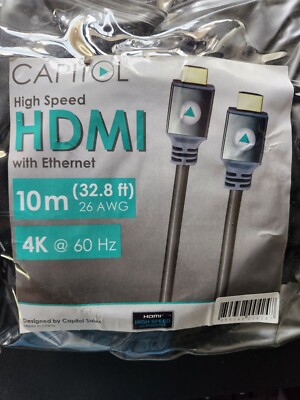 NEW Capitol High Speed HDMI with Ethernet 4K @ 60HZ 10m (32.8 ft) 26 AWG