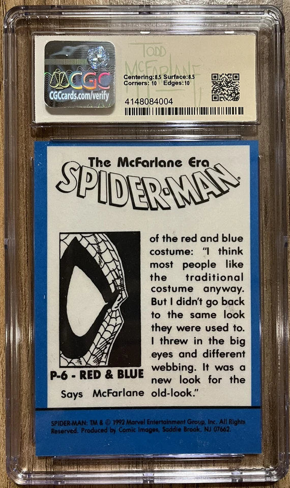 Spider-Man #P-6 Red & Blue McFarlane Era 1992 CGC signature series 8.5 NM/Mint+ - Image 2 of 2