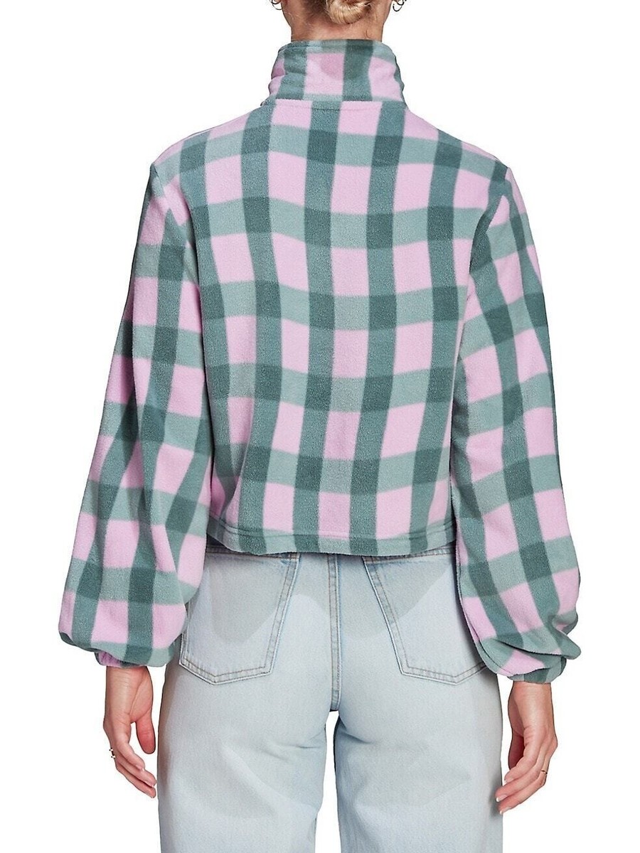 adidas originals L40120 Women LILAC X-Large Plaid Half-Zip