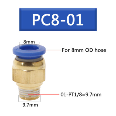 1/16 NPT Male Straight Connector - Push to Connect Fittings