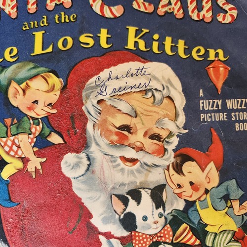 2 Vtg 1950's Fuzzy Wuzzy Picture Story Book Santa Claus Kitten Monkey Christmas - 第 12/21 張圖片