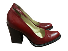 Y2K Miu Miu chunky block heel round toe pump