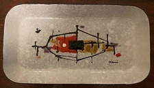 Eugenio Carmi Mid Century Modern Enamel over Metal Plate, Lamerino Cornigliano