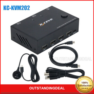 KC-KVM202 2 Port KVM Switch 4K HDMI KVM Switch Dual   for OS Windows Linux #E6