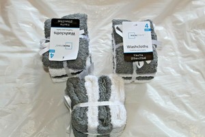 Three-4-Pack-Mainstay-Wash-Cloth-Cotton-11-034-x-11-034-Lot-Of-6-Gray-6-White