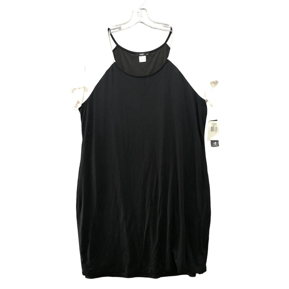 NWT ING Plus Macy's T Shirt Dress Womens 2X Black Short Sleeve Jersey Knit  | eBay