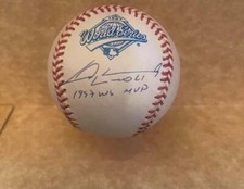 LIVAN HERNANDEZ 1997 WS MVP SIGNED 1997 W.S. BASEBALL BECKETT AUTH 