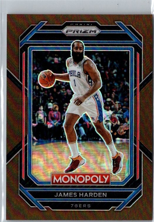 James Harden 2022-23 Panini Prizm Monopoly Copper Prizm 76ers NBA #68 /249
