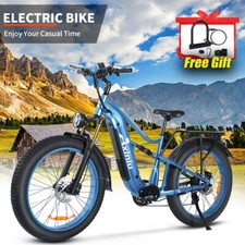 Blue 1800W 52V 30Ah E-Bike 35 MPH 26" Fat Tire Snow Electric Bicycle for adults