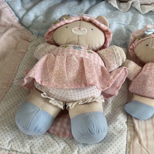VTG 8 Pc House Of Hatten Baby Quilt Blanket Stuffed Plush Bear Set Rattle/plush - Picture 6 of 10