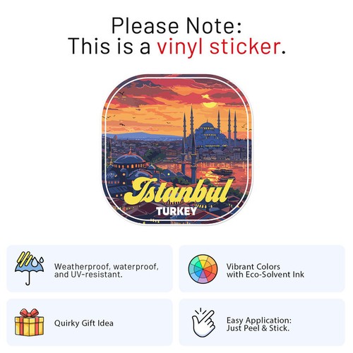 Sunset Turkey Istanbul City - Car Bumper Sticker Vinyl Decal - Picture 2 of 6