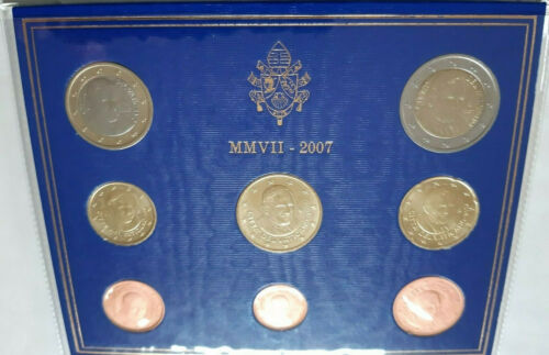 Vatikan EURO-Kursmünzensatz KMS 2007 Stempelglanz im Folder - Bild 1 von 5