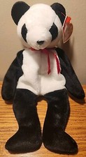 Retired Ty "Fortune" the Panda Beanie Baby, 1997/1998 Tag Errors
