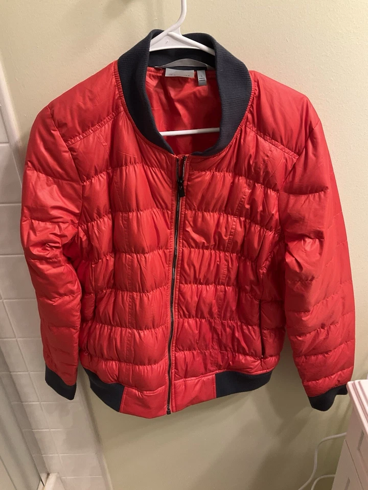 Athleta Down Puffer Jacket Women’s Size Large Red 54023 Warm Comfy Ski Winter - Image 3 of 4