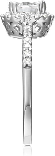 1.85 Ct Round Cut Halo Engagement Wedding Promise Ring Solid 14K White Gold - Picture 3 of 3