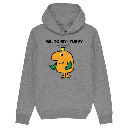 Mr Men Pullover Hoodie Mr. Topsy-Turvy Organic Cotton Long Sleeve Kids Top Hoody - Picture 7 of 13