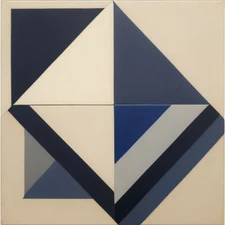 Medium Abstract Painting 2x2 ft. Post-Modernism Geometric Demrin OOAK NEW