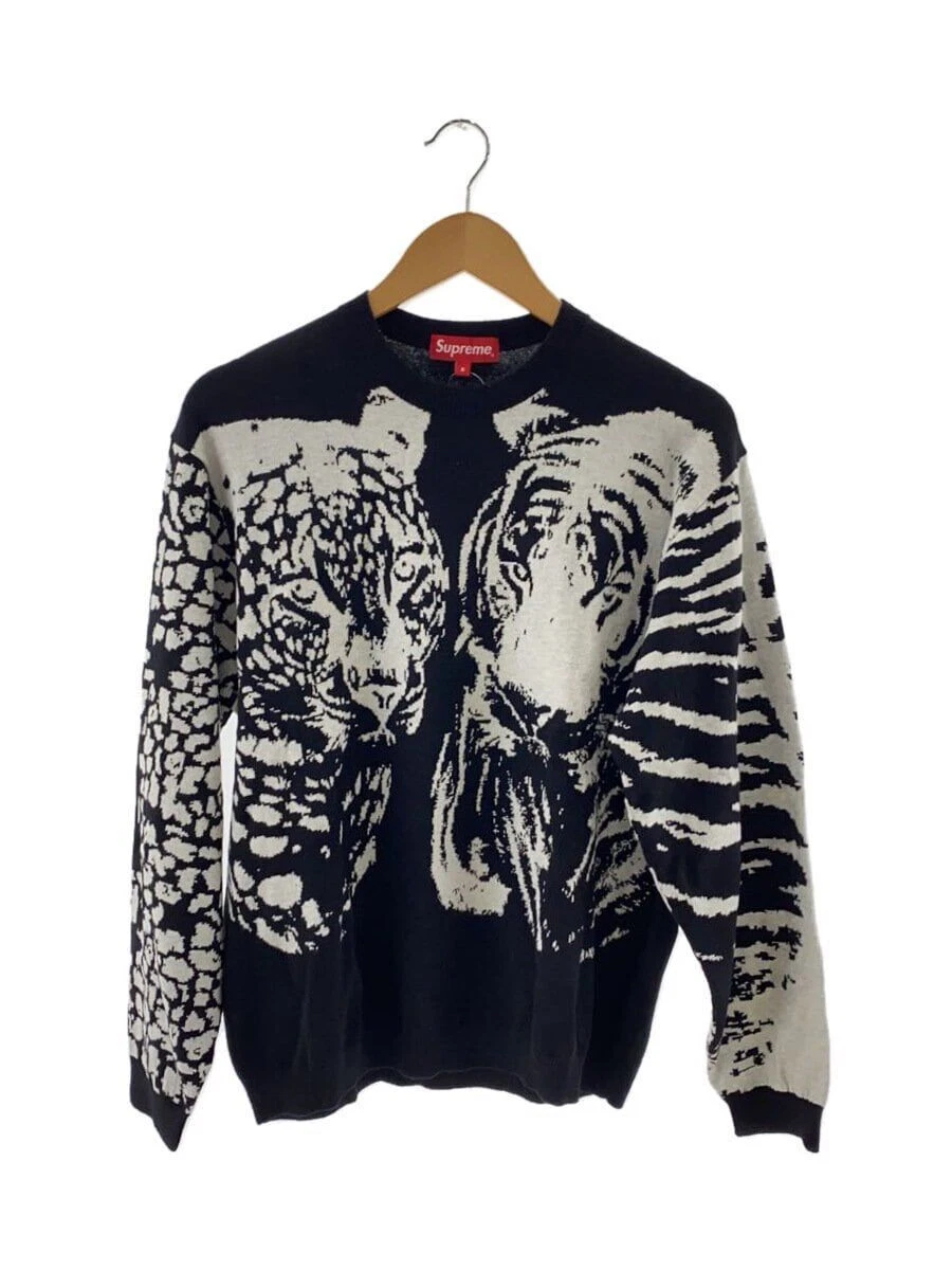 Pull tricot Supreme (mince S coton noir animal occasion
