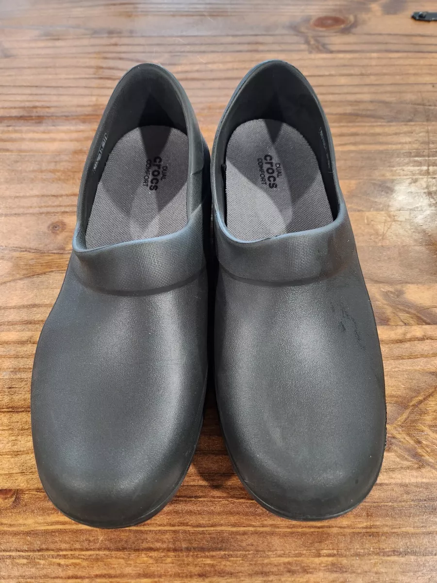 Crocs Dual Comfort Black Slip on Clog Shoe Size Women s 9