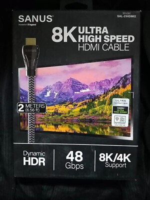 New Sanus SAL-21HDMI2 8K Ultra High Speed HDMI Cable 6.56 ft