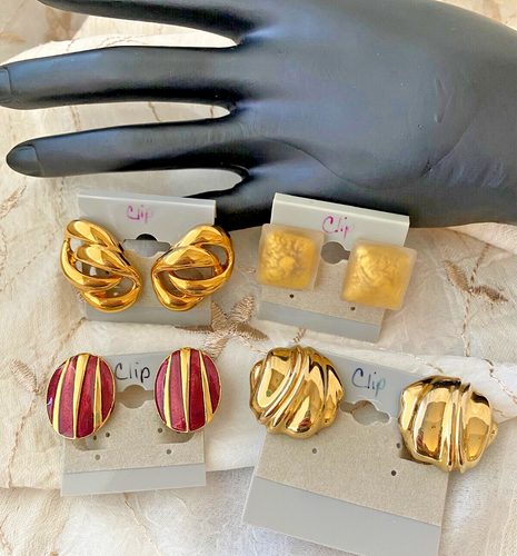 4 Paar Vintage Clip Ohrringe - Napier Schraubpfosten & 3 Clip Paar ER25