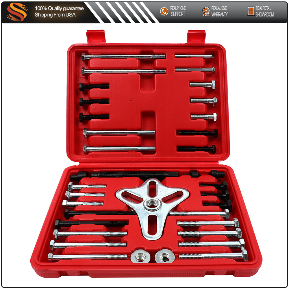 46pc Harmonic Balancer Kit Gear Puller Set Steering Wheel Crankshaft Auto Tools