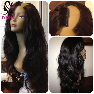 24 Wavy U Part Wig Virgin Brazilian Remy Glueless Human Hair Wigs