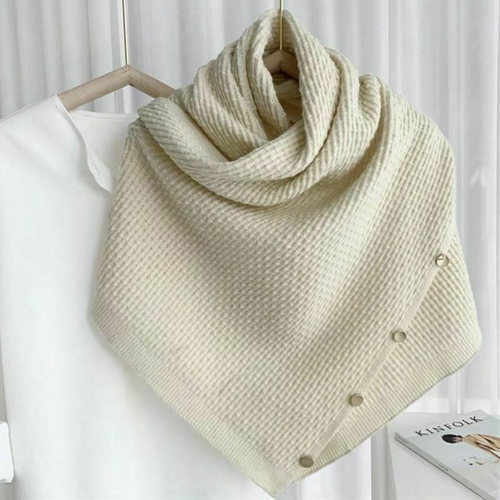 Women's Retro Turtleneck Button Sweater Poncho Knitwear Casual Shawl Top New - Picture 7 of 15