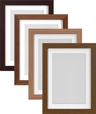 Photo Frame With Bevel Cut White Mount Poster Frames Wood Effect Dark Oak Teak