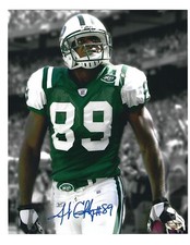 Jerricho Cotchery autograph signed 8 x 10 inch photo JETS POSE 2