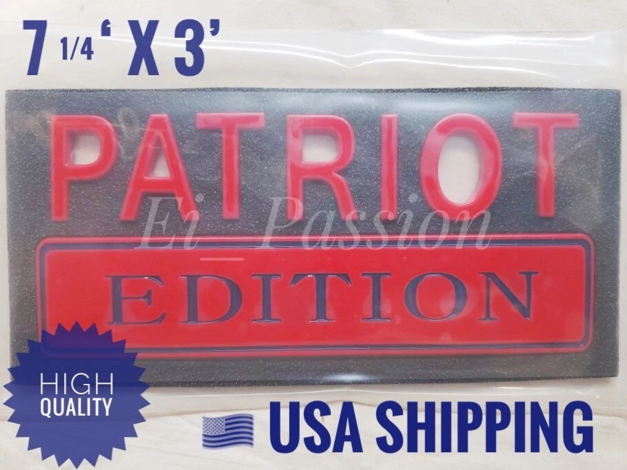 EDICIÓN PATRIOT Rojo Azul Ajuste Universal Coche Camión Logo EMBLEMA PERSONALIZADO Lado del maletero Foto 4 de 4