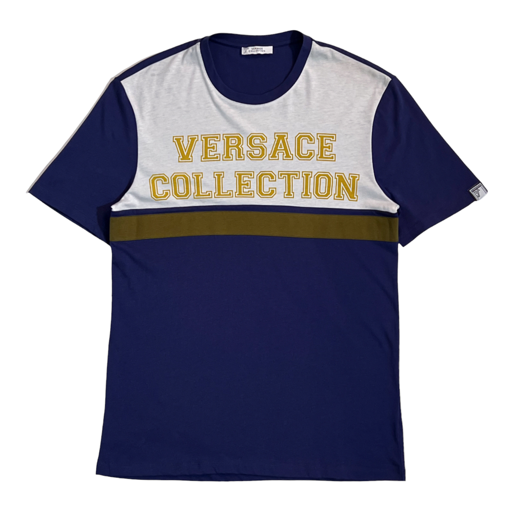 Versace Collection Men's Logo T-Shirt V800683R VJ00553 Navy - BRAND NEW W/TAG