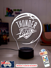 OKLAHOMA CITY THUNDER BASKETBALL Personalised 3D LED Night Light 7 Colour Lamp
