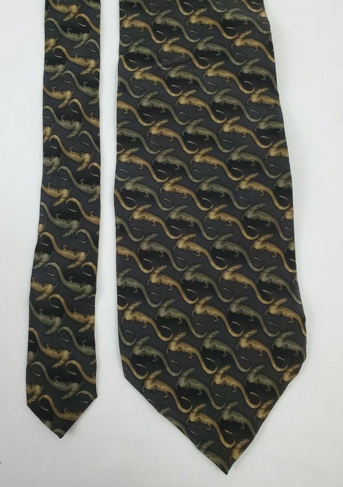 MEN'S NATURA "Leaping Lizards" S/N ES001-012 TIES NECK TIES DESIGNER Novelty - Image 2 of 4