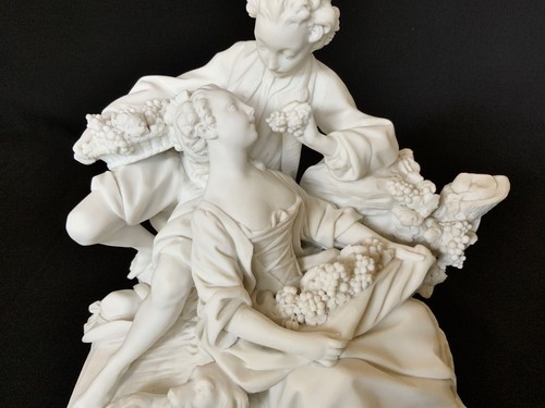 SEVRES BISKUIT PORZELLAN STATUE / LES MANGEURS DES RAISINS / 18.JH. FRANKREICH - Bild 8 von 24