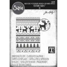 Tim Holtz Multi-Level Texture Fades ~ HOLIDAY KNIT ~ Sizzix Embossing~ 666340
