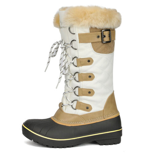 Dream Pairs Women Mid Calf Boots Warm Faux Fur Lined Waterproof Snow Boots - Picture 3 of 24