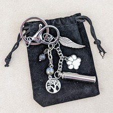 Pet Urn Keychain Ring One of a Kind Ashes Cremation Keepsake Memorial Beautiful