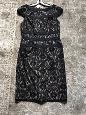 Nude Lace Underlay SAKS FIFTH AVENUE BLACK Cocktail Wedding Dress NWT Formal
