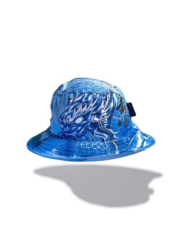 Japanese Style Blue Dragon Bucket Hat 