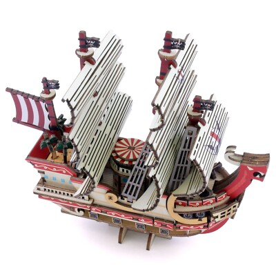 One Piece Red Force Pirate Ship Wooden 3D Puzzle Assembly Kit Ki