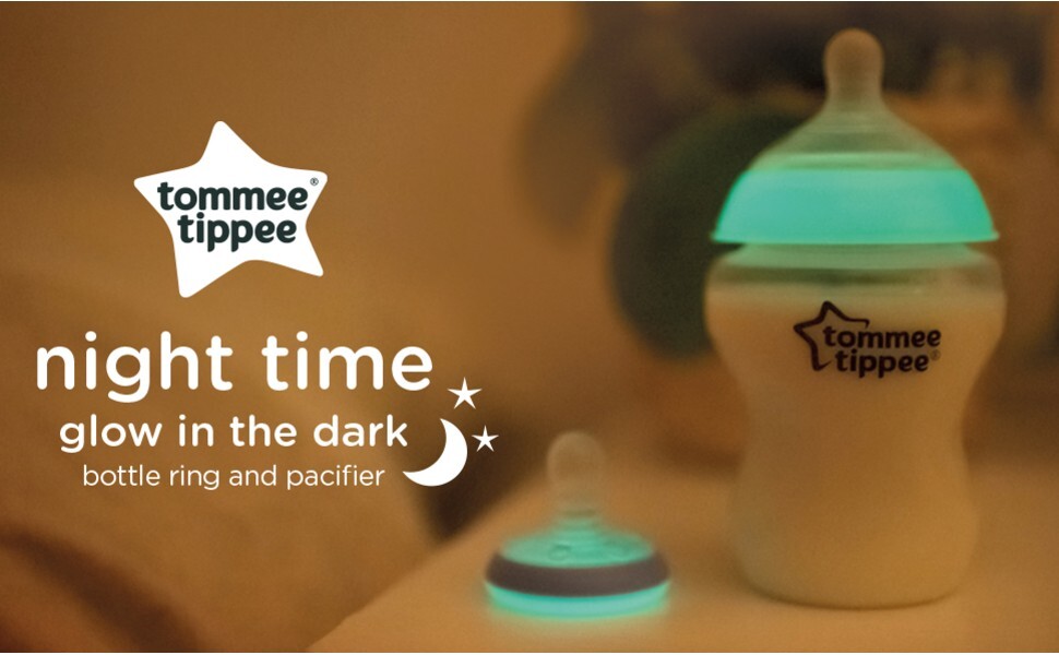 NEW&nbsp;Tommee Tippee Closer to Nature Night-Time Baby Bottle & Breast-Like Pacifier