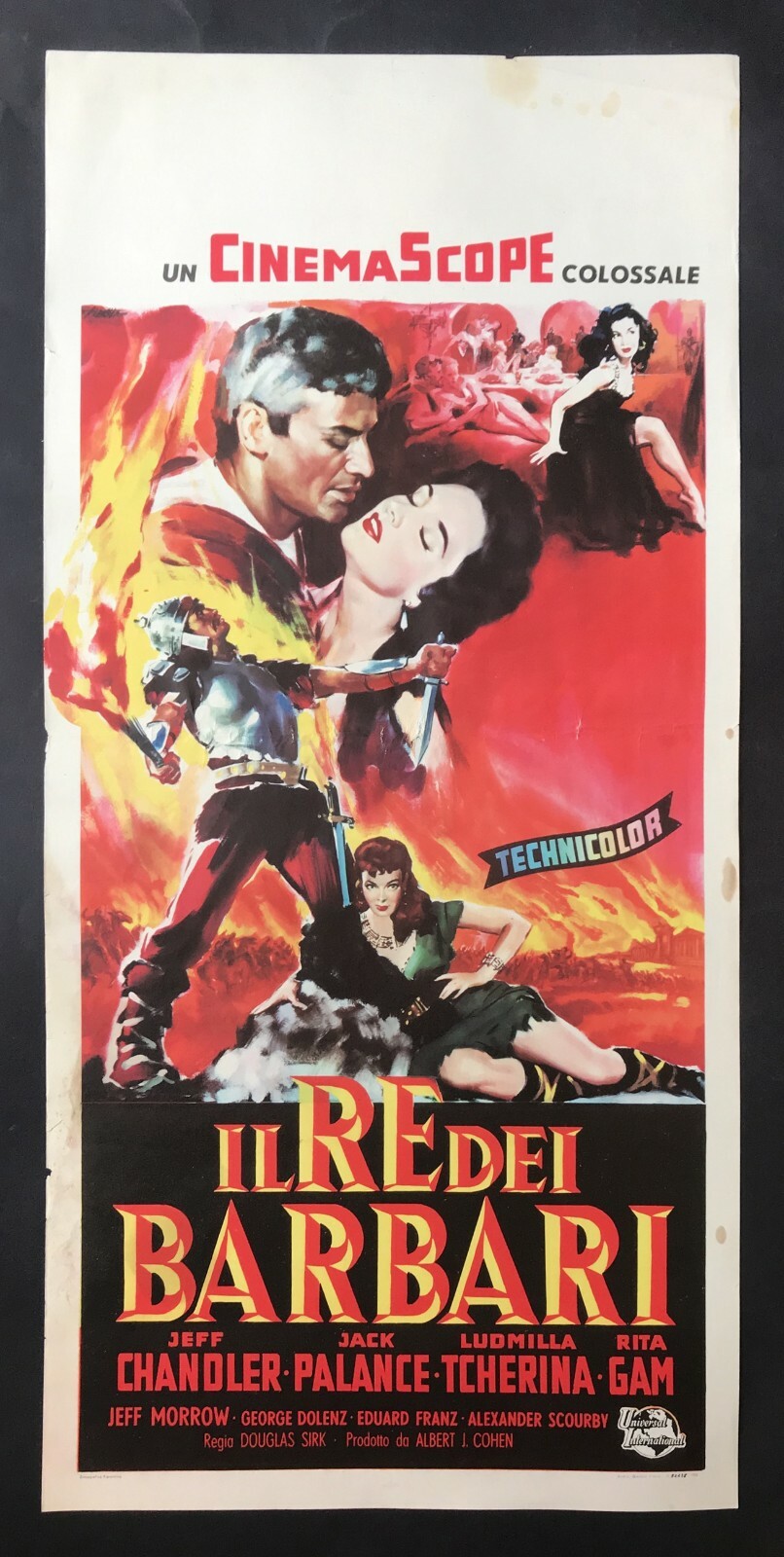 Locandina originale film Il re dei barbari (1954) - Regia di Douglas Sirk