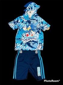 🔥 Sonic The Hedgehog Boys Hoodie T Shirt Shorts Set Outfit Costume Sega Sz 5