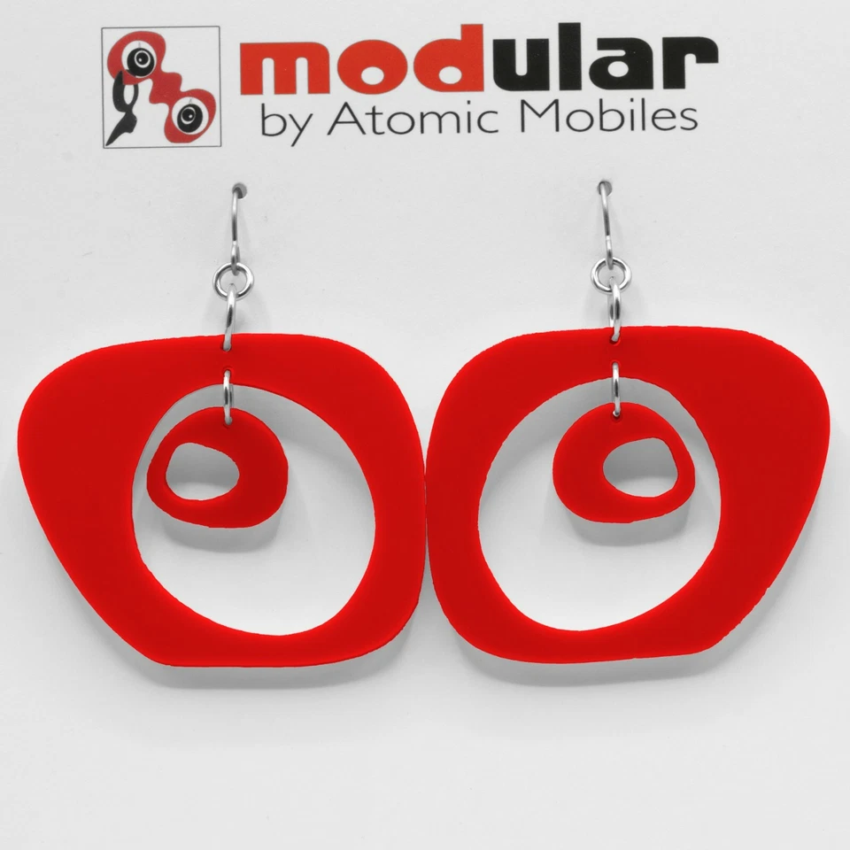 Pendientes PARÍS - MOD Retro Mediados de Siglo Estilo Moderno Regalo Para Ella Foto 2 de 4