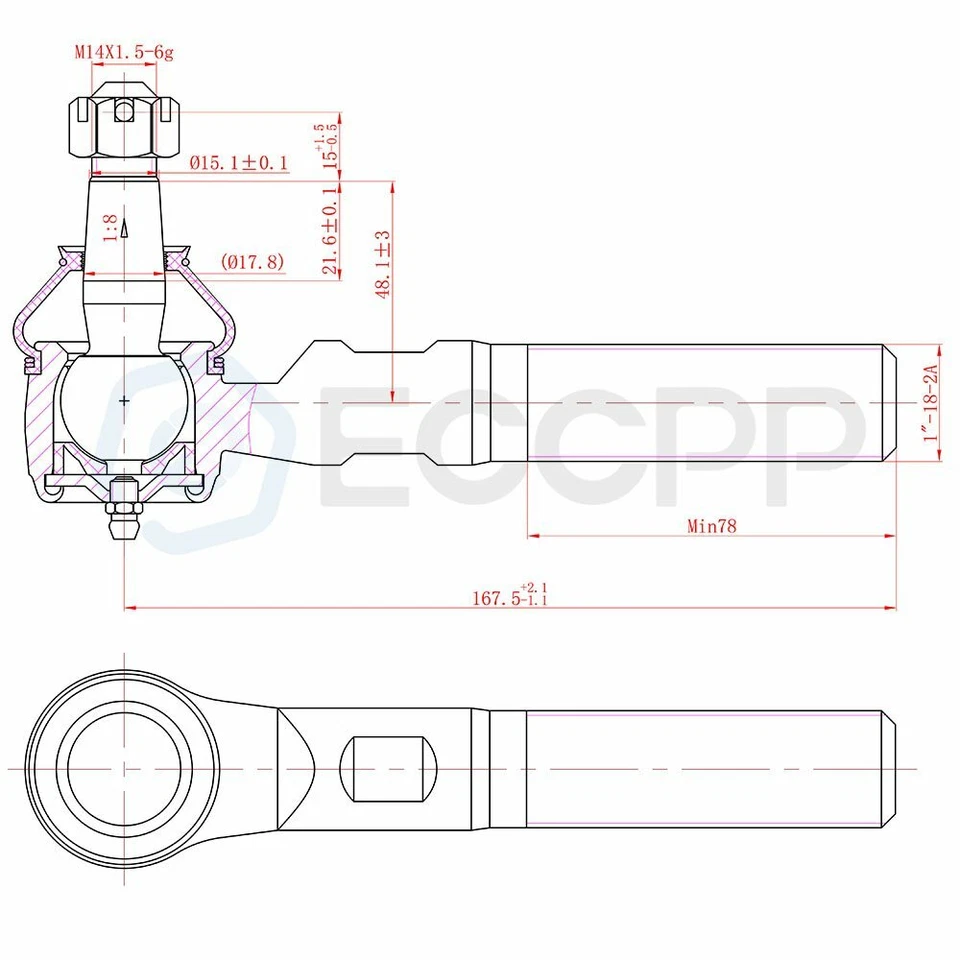 Kit de barras de amarre de rótulas delanteras para Dodge Ram 1500 2500 1998 1999 4x4 10 piezas Foto 2 de 4